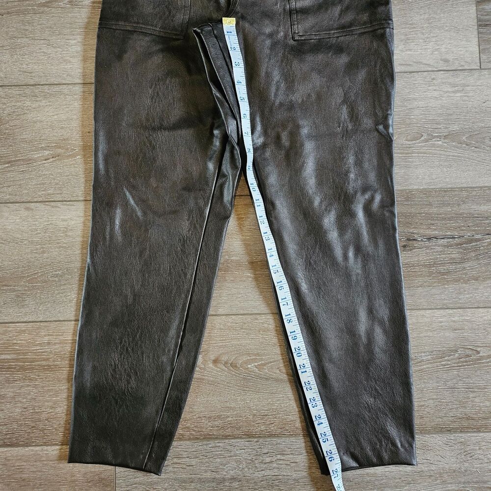 Spanx Joggers Tappered Womens M Black Faux Leather Pull on pants - Picture 4 of 7